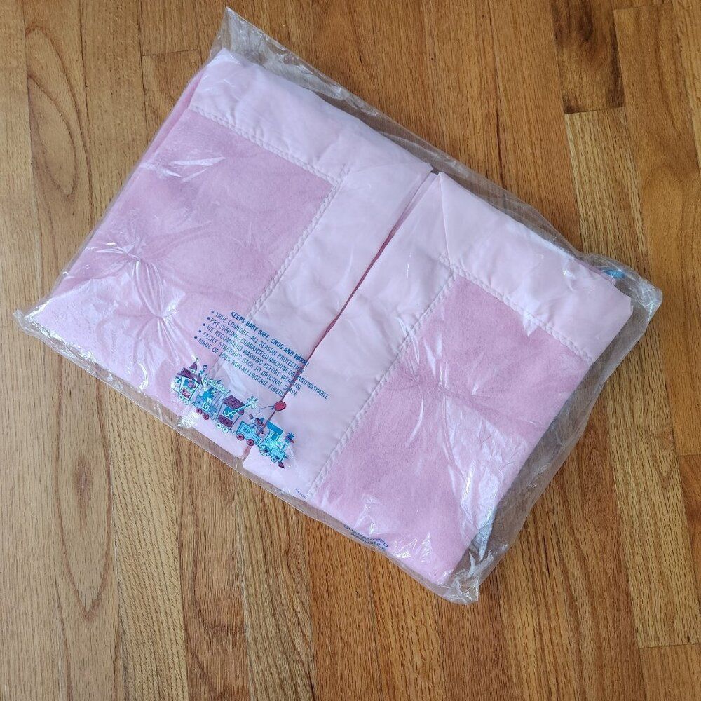 Vintage Satin Trim Pink Baby Security Blanket Crib New NOS USA Union Made ILGWU